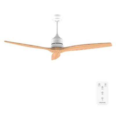 Cecotec Deckenventilator EnergySilence Aero 5270 WhiteWood, DC-Motor 40W, Durchmesser 132 cm, Fernbedienung, Timer, 6 Geschwindigkeiten, Sommer und Winter, Höhenverstellbar 15 oder 25 cm, Leise