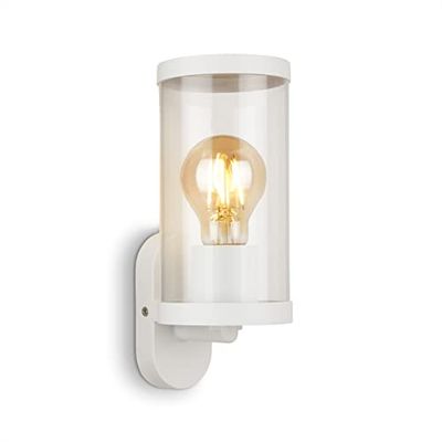 BRILONER Lampe d'extérieur en verre IP44 E27 Blanc 230 x 95 x 115 mm (L x l x H)