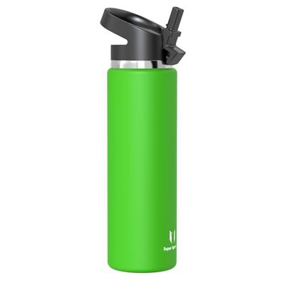 Super Sparrow Waterfles, RVS Drinkfles 1L, Waterfles Herbruikbaar Rietje, Lekvrije Thermosfles BPA Vrij, Waterfles voor Sport, Outdoor