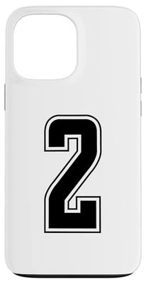 Black Number 2 Team Junior Sports Numbered Uniform Case for iPhone 13 Pro Max