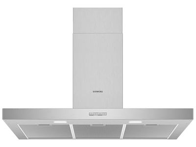 Siemens Campana extractora de pared LC94BBC50 iQ100, 90 cm, filtro de grasa de metal, iluminación LED, acero inoxidable