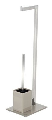King Collection King Home P1407430/C Lampadaire Multifonction Base en Verre, Gris Taupe