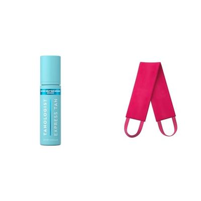 Tanologist schiuma autoabbronzante Colorata Media (200ml) + Tanologist Applicatore autoabbronzante per un'abbronzatura senza striature