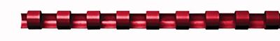 Fellowes Plastic Combs- Round Back - Set di 25 Dorsi Plastici, 14 mm, Rosso