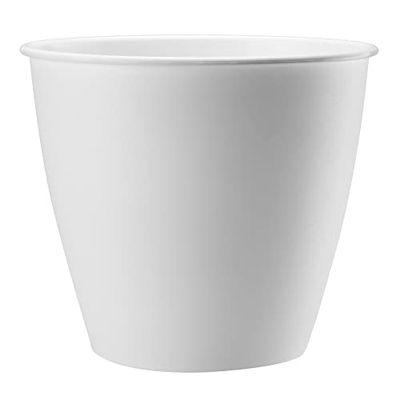 VERDENIA Azalia 20560 - Vaso per fiori da balcone, leggero, decorativo per piante, per interni ed esterni, in plastica, rotondo, diversi colori, 19 cm, bianco