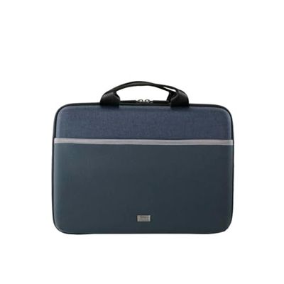 Hama Étui rigide pour ordinateur portable 14,1" (avec poignée, doublure matelassée, fermeture éclair, poche, sac, étui, étui rigide) bleu