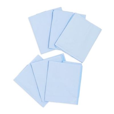 Ti TIN | Pack de 6 Sábanas Bajeras para Cuna Apilable de Guardería | Sábana Bajeras 100% Algodón | 53x132 cm | Color Azul