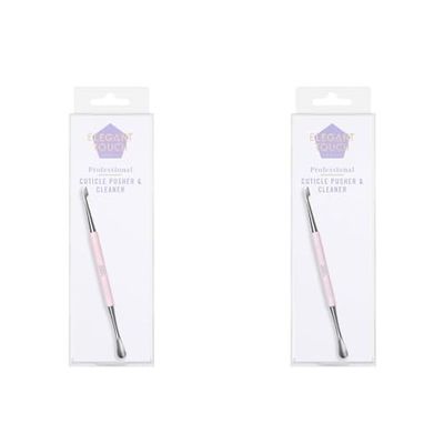 Elegant Touch Premium Implements Cuticle Pusher & Nail Cleaner (Pack of 2)