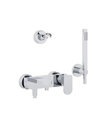 Bellosta 01-7201/A Miscelatore Doccia Incasso con Doccino, Supporto e Bocca Vasca, Cromo
