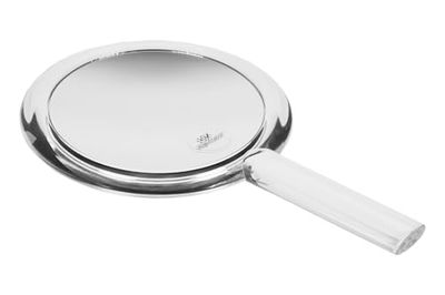 Ädel hand- och ståspegel med handtag: Ädel resespegel inkl. avtagbart stativ – dubbelsidig, normal och 10 x förstoring, längd: 26 cm, handspegel med handtag från Fantasia