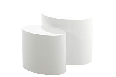 AC Design Furniture Rico conjunto de 2 meses de sala de estar, Al. : 48 x An. : 40 x Prof. : 33 cm e Al. : 40 x An. : 33x Prof. : 24,5 cm, branco, madeira, 2 peças