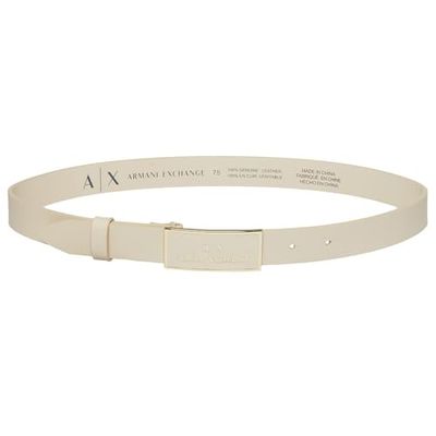 Armani Exchange dam äkta läder, gulddetalj-logotyp plate bälte, VALLEY, 85, valley, 85