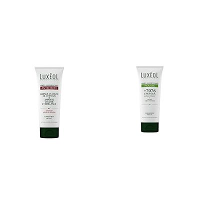 LUXÉOL - Après-Shampooing Antichute - Volume & Brillance - Diminue La Chute De Cheveux -200ml & Après-Shampooing Pousse - Force & Densité - Hydratatation, Douceur & Brillance - 200ml