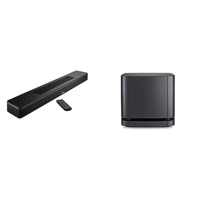 Bose Smart Soundbar 600 Dolby Atmos con Alexa integrata, connettività Bluetooth - Colore nero & 500 Bass Module, Wireless, Nero
