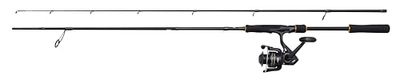 PENN Wrath II Labrax Spinning Combo, Canne à pêche et Moulinet Combo, Pêche en mer, Bar avec leurres métalliques, dures ou Souples, Noir