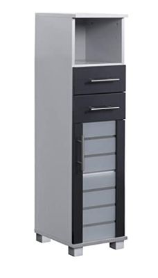 Schildmeyer Niko Mueble Midi 113293, Plata Brillante-Antracita Brillante, 30,3/32,6/110,5 cm
