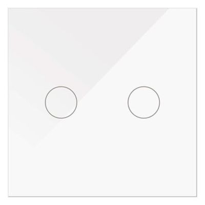 WESA - Doble conmutado Táctil de cristal Blanco empotrable, Caja de cristal con pantalla táctil, con material de montaje y con indicador LED