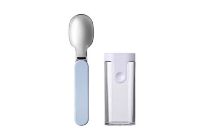 Mepal - Cuchara Plegable Ellipse - Cuchara Reutilizable Para Llevar - Cuchara Plegable Para Yogur - Cubiertos De Viaje - Incluye Estuche - Acero Inoxidable - Nordic blue