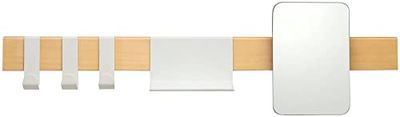 Sealskin Brix Rack Multifunzionale con Specchio, Legno, Metallo, Bianco, 72 x 20 x 12,5 cm