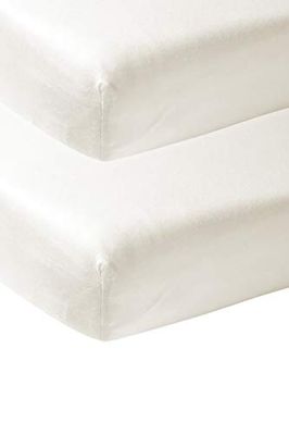 Meyco 563201 2-pack hoeslaken, wieg, offwhite