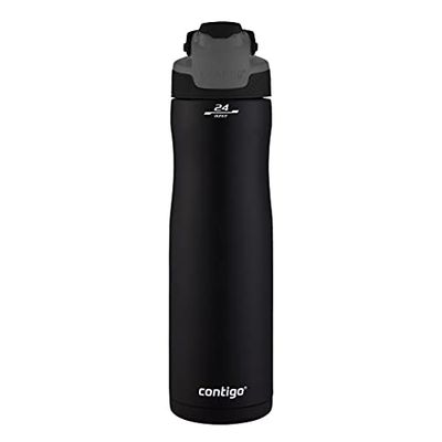 Contigo Chill, Bottiglietta d'Acqua in Acciaio Inossidabile con Tecnologia Autoseal, Isolata Mantiene Le Bevande Fredde Fino a 28 Ore, Senza BPA Unisex, Nero (Matte Black), 720 ml