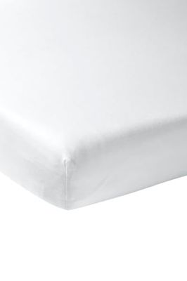 Meyco Home Basic Jersey Uni, Drap pour 1 Personne (Drap avec qualité Jersey Doux, 100% Coton, Ajustement Parfait grâce à Un Cordon élastique Tout Autour, Respirant, Taille : 120 x 200 cm), Blanc