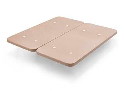 Cama express Base Tapizada Sin Patas con Tejido 3D Transpirable | Barras Transversales de Refuerzo | Ideal para Dormitorio y Habitación de tu Hogar | Color Beige | Medidas 180 x 190 cm