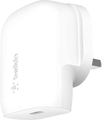Belkin 30W USB C wall charger with PPS, Power Delivery, USB-IF certified PD 3.0, fast charger plug for iPhone 16, 15, Samsung Galaxy S24, iPad, AirPods, MacBook, Google Pixel and More