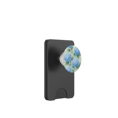 Azul Hortensias Amante De Las Flores Jardín Tropical Floral PopSockets PopWallet para MagSafe