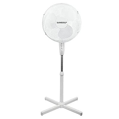 Kamberg - Ventilator, 40 Cm, Met Witte Voeten, 3 Snelheden, Oscillatie, In Hoogte Verstelbaar, Geruisloos, 45 W