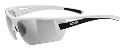 uvex Gravic Óculos desportivos unissexo, Incl. Lentes intercambiáveis, conforto sem pressão e fixação, branco preto mate/prateado, tamanho único
