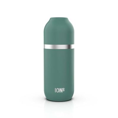 ION8 Borraccia Termica Isolata Sottovuoto ThermoShield per Bevande Calde o Fredde, Grande Tazza Isolata, Capacità di 2 Tazze, Tappo Magnetico e Base Morbida - Elegante ed Ecologica, Verde