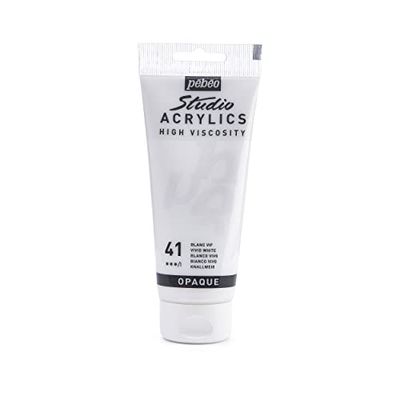 Pébéo Acrílico Fine Studio Tinta acrílica branco, branco, vivo, 100 ml