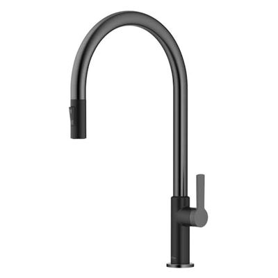 KRAUS Oletto KPF-2821MBSFSB Robinet de cuisine à poignée unique en acier inoxydable noir mat/sans taches