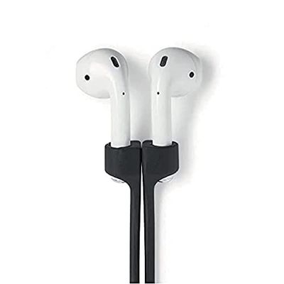 aiino - AirStrap Porte-Collier en Silicone pour Apple AirPods 1 et 2 | Dentelle Anti-Perte - Noir