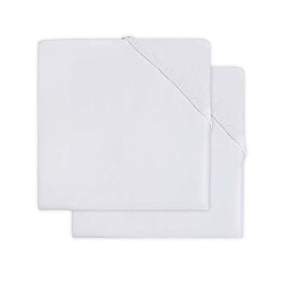 Jollein Molton Cot Equipado Lámina 2-Pieza Set, 120 cm Longitud x 60 cm Anchura, Blanco