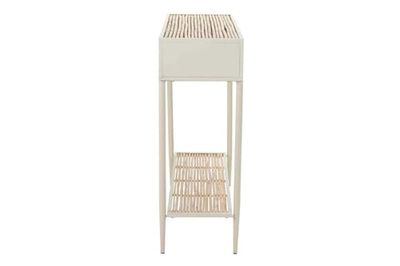 CONSOLA METAL BAMBU BEIGE MARRON 135x41x80 CM