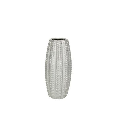 Romimex Vaas, zilverkleurig, porselein, 13 x 30 x 13 cm