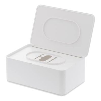YAMAZAKI 3255 SMART Estuche de pañuelos húmedos, blanco, Resina ABS/Polietileno, minimalista, 19 x 12 x 7.5 cm