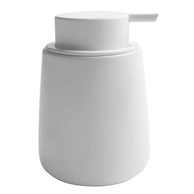 Dispenser per lozione bianca, 350 ml, dispenser di sapone per mani in ceramica con pompa a pressione facile da premere per shampoo bagno cucina hotel