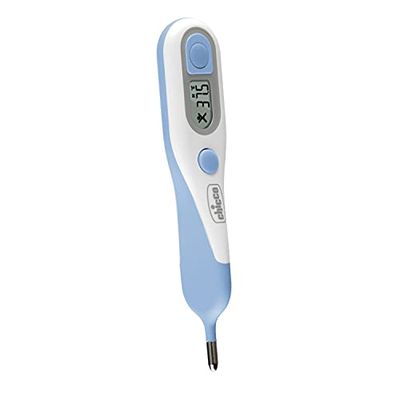 Chicco Termómetro digital axilar e retal, com sonda flexível, memórias e alarme, cor azul