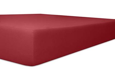 Kneer Exclusive-Stretch Q93 Lenzuolo con angoli elasticizzati extra alto, 40 cm, colore: 48 – carmine; dimensioni: 120 x 200 – 130 x 220 cm