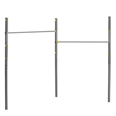HUDORA Turnrek Fabian Standard/Pro - eenvoudige, dubbele turnstang voor kinderen en volwassenen - 4-voudig in hoogte verstelbare gymnastiekstang - belastbare outdoor fitnessstang voor maximaal 100 kg
