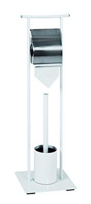HAKU Möbel Ensemble WC chromé, Blanc, métal - Dim.: L 20 cm x H 69 cm x P 20 cm, Style: Modern
