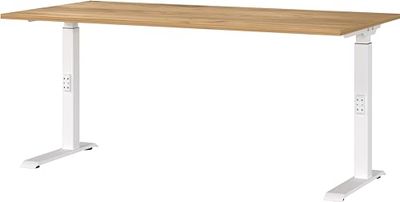 Germania Bureau 7911-242, en Chêne de Navarra repro/Blanc, réglage de la Hauteur Moyenne, 160 x 91 x 80 cm (LxHxP)