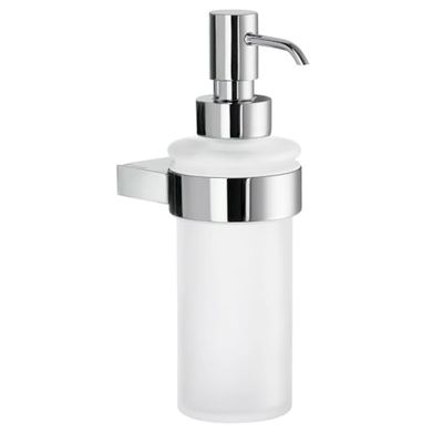 Smedbo "Air Dispenser di Sapone con Vetro Satinato, Colore: Argento/Bianco