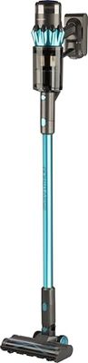 Proficare Aspirateur 2 en 1 à Main et Balai Sans Fil Turquoise PC-BS3138A-TUR, Puissant Moteur Numérique 260W, Autonomie 35 min, Filtre HEPA, Éclairage LED, Accessoires Inclus
