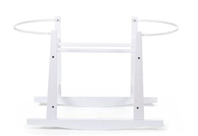 CHILDHOME, Support À Bascule Pour Couffin Moise En Osier, Matériaux De Qualité, Bois De Pin, Blanc
