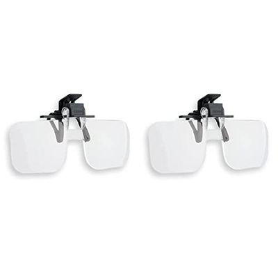 Carson Clip and Flip Loupe pour Lunettes avec Fonction De Serrage Grossissement 2X & Clip and Flip Loupe pour Lunettes avec Fonction De Serrage Grossissement 1,75x