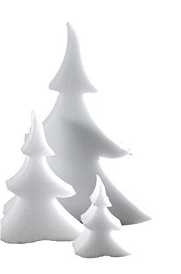Riffelmacher 68344 decoratie 3D dennenboom kerstboom in zak Kerstmis en knutselen 75 cm, wit
